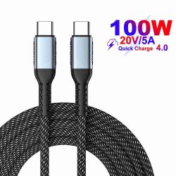 100W USB C to USB C Cable 3ft USB 2.0 Type C Cable Fast Charging for MacBook iPad Pro Samsung S20