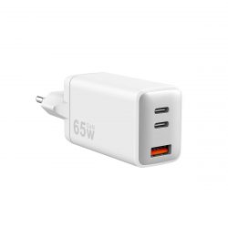 65W 3 Port Fast PD GaN Charger - EU Plug
