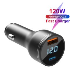 120W USB C Car Charger Fast Charging Cigarette Lighter